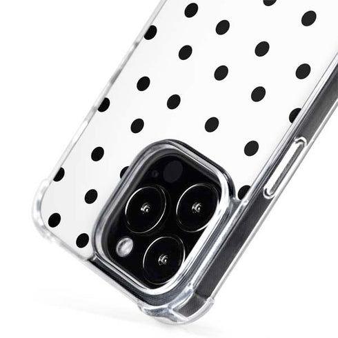 White and Black Polka Dots iPhone 15 Pro MagSafe Case